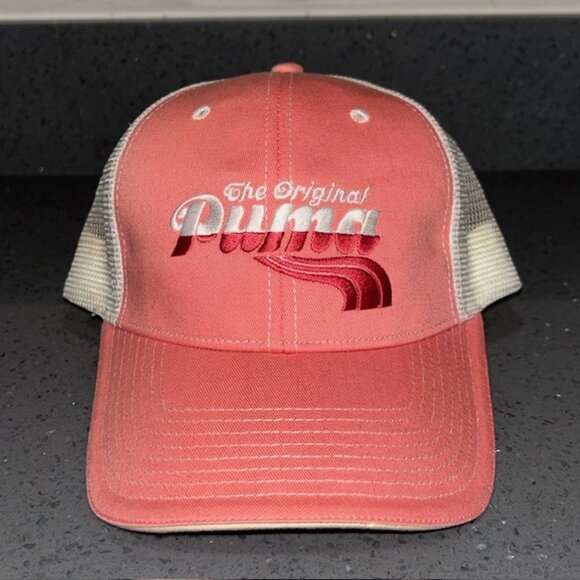 Puma Hat Cap Strapback Womens Trucker Pink Adjustable Embroidered Yoga Fitness - Picture 1 of 6